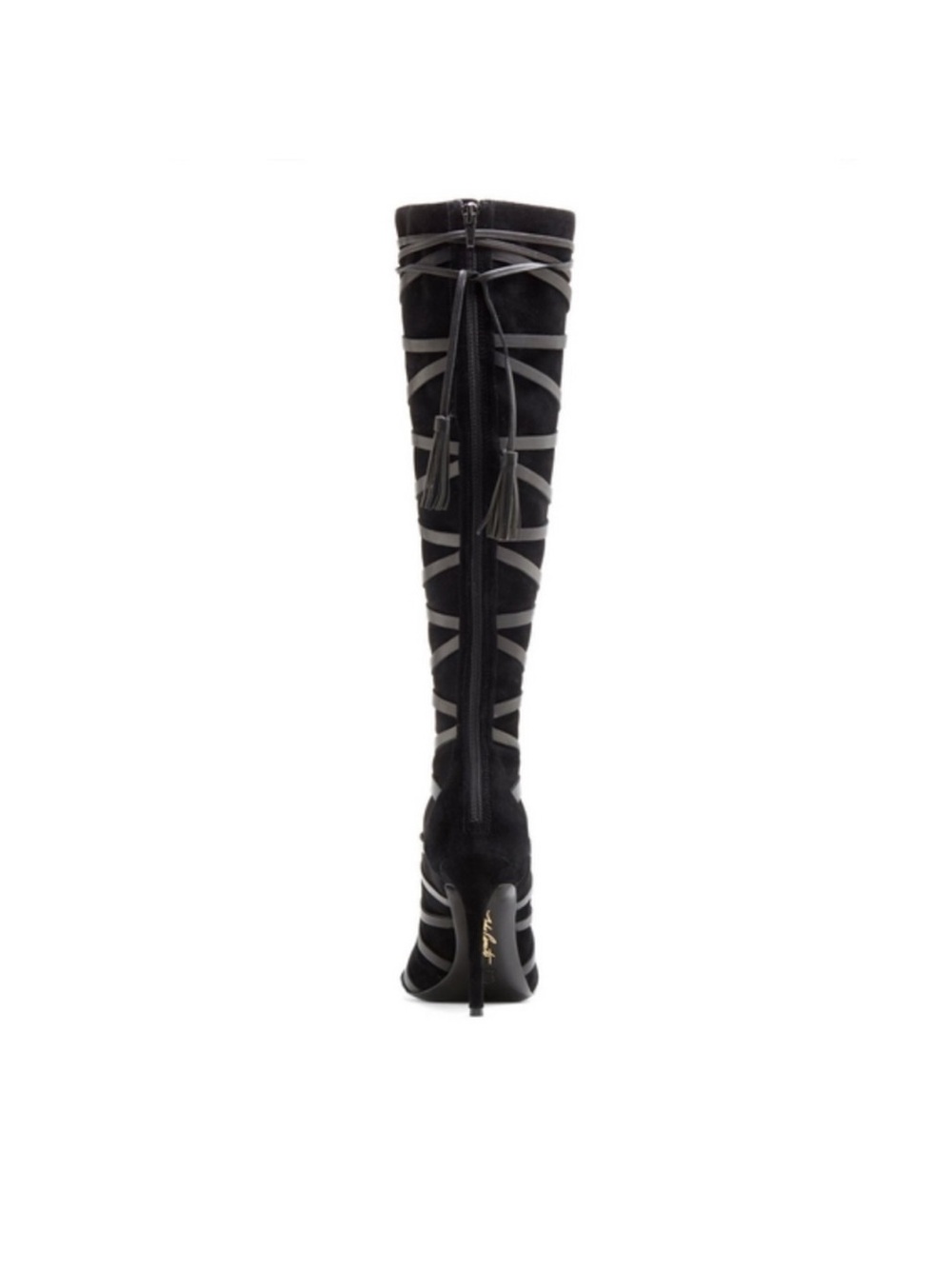VC John Camuto Maddy High Heel Lace-Up Black Suede Boots Renaissance leather - Picture 3 of 16